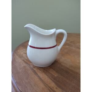 Vintage Lamberton Sterling Restaurant Ware Mini Pitcher Cream With Red Stripe